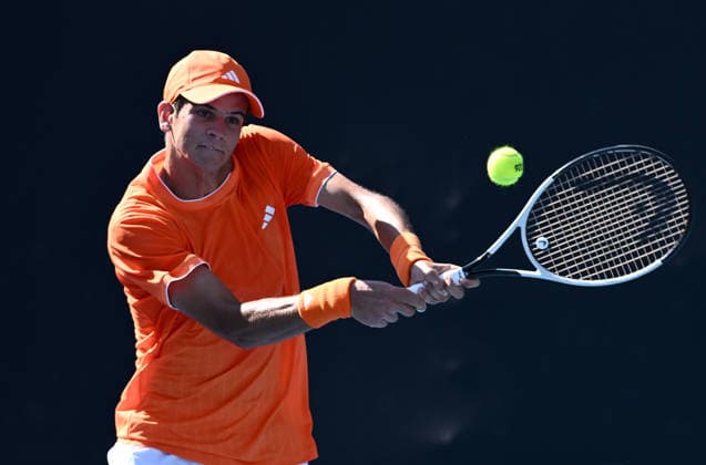 TENNIS AUSTRALIAN OPEN, Rafael Jodar of Spain in action during the Men™s 1st round match against Rei Sakamoto of Japan on day 3 of the 2026 Australian Open tennis tournament at Melbourne Park in Melbourne, Tuesday, January 20, 2026. ( NO ARCHIVING MELBOURNE VICTORIA AUSTRALIA  Copyright: xJOELxCARRETTx 20260120138153714329