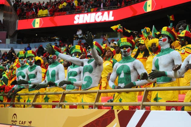 RABAT, MOROCCO - JANUARY 18: Senegal Fans during the Africa Cup of Nations (AFCON) Final match between Senegal and Morocco at Complexe Sportif Moulay Abdellah Stadium on January 18th in Rabat, Morocco. Photo by Segun Ogunfeyitimi Copyright: xshengolpixsx
