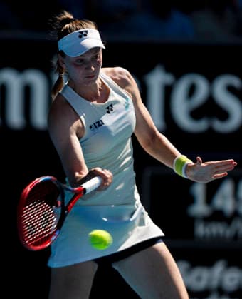 (260120) -- MELBOURNE, Jan. 20, 2026 -- Elena Rybakina of Kazakhstan hits a return during the women s singles 1st round match against Kaja Juvan of Slovenia at the Australian Open tennis tournament in Melbourne, Australia, Jan. 20, 2026. ) (SP)AUSTRALIA-MELBOURNE-TENNIS-AUSTRALIAN OPEN-WOMEN S SINGLES-DAY 3 MaxPing 