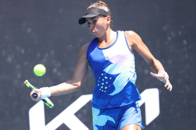Julia Grabher, AUT, during first round of 2026 Australian Open in Melbourne, 20 01 2026