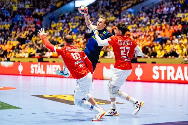 Georgia v Sweden, EHF EURO 2026, Malmo, Sweden Malmo, Sweden - 2026, January 19 : Felix Claar (19) of Sweden seen before the EHF Euro 2026 match between Georgia v Sweden at Malmo Arena, Malmo Sweden, Malmö  Copyright: xGonzalesxPhoto TobiasxJorgensenx