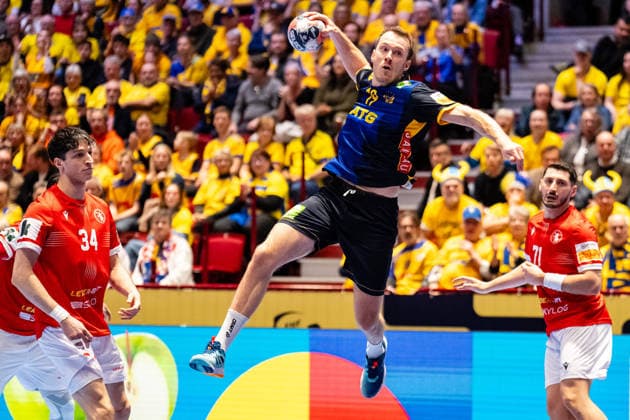 Georgia v Sweden, EHF EURO 2026, Malmo, Sweden Malmo, Sweden - 2026, January 19 : Felix Claar (19) of Sweden seen during the EHF Euro 2026 match between Georgia v Sweden at Malmo Arena, Malmo Sweden, Malmö  Copyright: xGonzalesxPhoto TobiasxJorgensenx