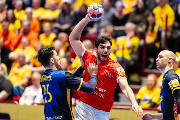 Georgia v Sweden, EHF EURO 2026, Malmo, Sweden Malmo, Sweden - 2026, January 19 : Giorgi Areshidze (9) of Georgia seen during the EHF Euro 2026 match between Georgia v Sweden at Malmo Arena, Malmo Sweden, Malmö  Copyright: xGonzalesxPhoto TobiasxJorgensenx