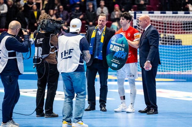 Georgia v Sweden, EHF EURO 2026, Malmo, Sweden Malmo, Sweden - 2026, January 19 : Giorgi Tskhovrebadze (11) of Georgia winning player of the match seen after the EHF Euro 2026 match between Georgia v Sweden at Malmo Arena, Malmo Sweden, Malmö  Copyright: xGonzalesxPhoto TobiasxJorgensenx