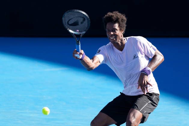 January 20, 2026: GAEL MONFILS of France in action against DANE SWEENY of Australia on KIA Arena in a Men s Singles 1st round match on day 3 of the 2026 Australian Open in Melbourne, Australia. SWEENY won 67 75 64 75. Cal Media Melbourne Australia - ZUMAc04_ 20260120_faf_c04_020 Copyright: xSydneyxLowx