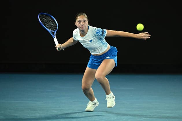 TENNIS AUSTRALIAN OPEN, Antonia Ruzic of Croatia in action during the Women™s 1st round match against Naomi Osaka of Japan on day 3 of the 2026 Australian Open tennis tournament at Melbourne Park in Melbourne, Tuesday, January 20, 2026. ( NO ARCHIVING MELBOURNE VICTORIA AUSTRALIA  Copyright: xJOELxCARRETTx 20260120157276847576