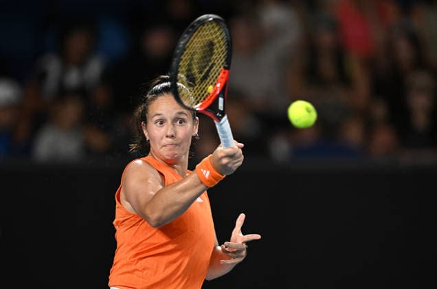 TENNIS AUSTRALIAN OPEN, Daria Kasatkina of Australia in action in action during the Womens 1st round match against Nikola Bartunkova of Czech Republic on day 3 of the 2026 Australian Open tennis tournament at Melbourne Park in Melbourne, Tuesday, January 20, 2026. ( NO ARCHIVING MELBOURNE VICTORIA AUSTRALIA  Copyright: xLUKASxCOCHx 20260120111829877927