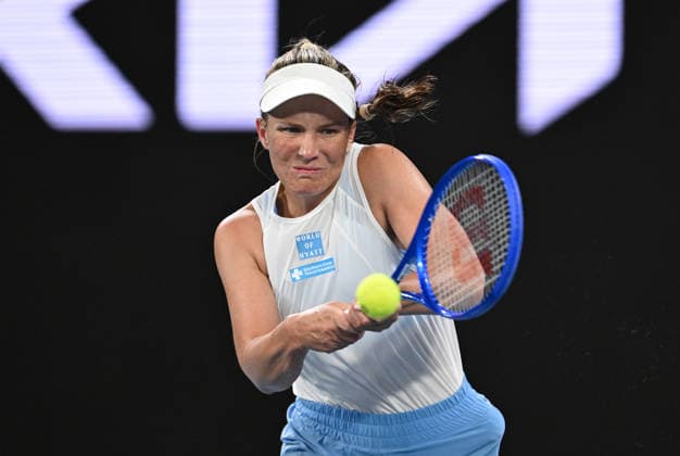 TENNIS AUSTRALIAN OPEN, Maddison Inglis of Australia in action during the Womens 1st round match against Kimberly Birrell of Australia on day 3 of the 2026 Australian Open tennis tournament at Melbourne Park in Melbourne, Tuesday, January 20, 2026. ( NO ARCHIVING MELBOURNE VICTORIA AUSTRALIA  Copyright: xLUKASxCOCHx 20260121121934291652