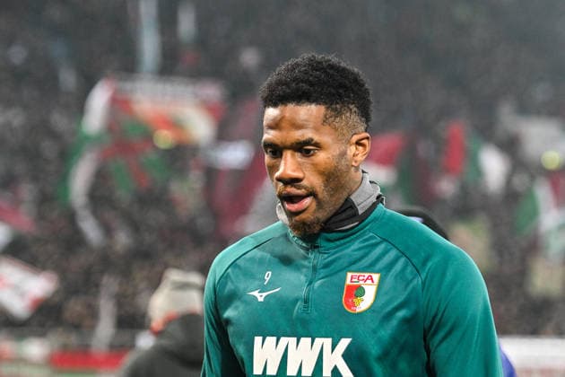 GER, 1 FBL, FC Augsburg vs SC Freiburg 18 01 2026, WWK Arena, Augsburg, GER, 1 FBL, FC Augsburg vs SC Freiburg, pictured Samuel Essende FC Augsburg, 9 nordphotoxGmbHx xHafner nph00200