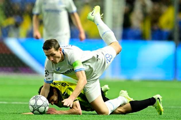 Kairat Almaty v Club Brugge - UEFA Champions League ASTANA, KAZACHSTAN - JANUARY 20 : Jorginho of Kairat Almaty and Vanaken Hans midfielder of Club Brugge during the UEFA Champions League 2025 26 League Phase MD7 match between Kairat Almaty and Club Brugge on January 20, 2026 in Astana, Kazachstan, 20 01 2026 Astana Kazachstan  Copyright: xJanxDexMeuleneirx