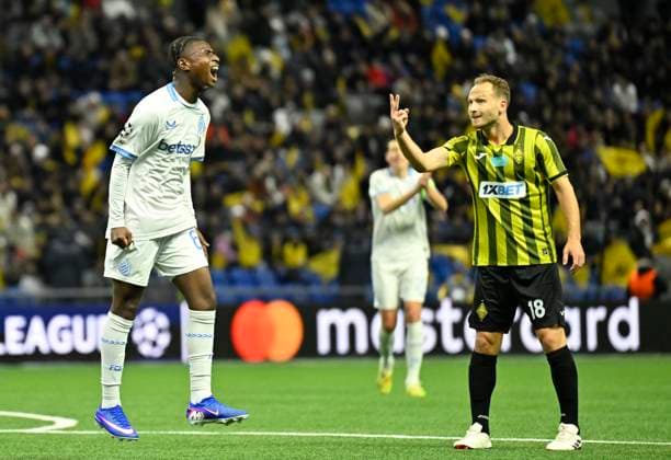 Kairat Almaty v Club Brugge - UEFA Champions League ASTANA, KAZACHSTAN - JANUARY 20 : Diakhon Mamadou forward of Club Brugge and Glazer Dan of Kairat Almaty during the UEFA Champions League 2025 26 League Phase MD7 match between Kairat Almaty and Club Brugge on January 20, 2026 in Astana, Kazachstan, 20 01 2026 Astana Kazachstan  Copyright: xJanxDexMeuleneirx
