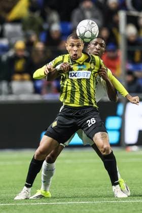 Kairat s Edmilson and Club s Joel Ordonez fight for the ball during a soccer game between Kazakh FC Kairat Almaty and Belgian Club Brugge KV, Tuesday 20 January 2026 in Astana, Kazakhstan, on day seven of the League phase of the UEFA Champions League tournament. BRUNOxFAHY  x157276553x