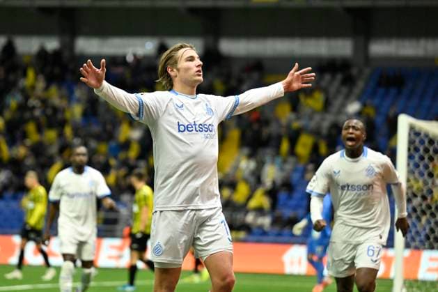 Kairat Almaty v Club Brugge - UEFA Champions League ASTANA, KAZACHSTAN - JANUARY 20 : Vermant Romeo forward of Club Brugge celebrates scoring a goal during the UEFA Champions League 2025 26 League Phase MD7 match between Kairat Almaty and Club Brugge on January 20, 2026 in Astana, Kazachstan, 20 01 2026 Astana Kazachstan  Copyright: xJanxDexMeuleneirx