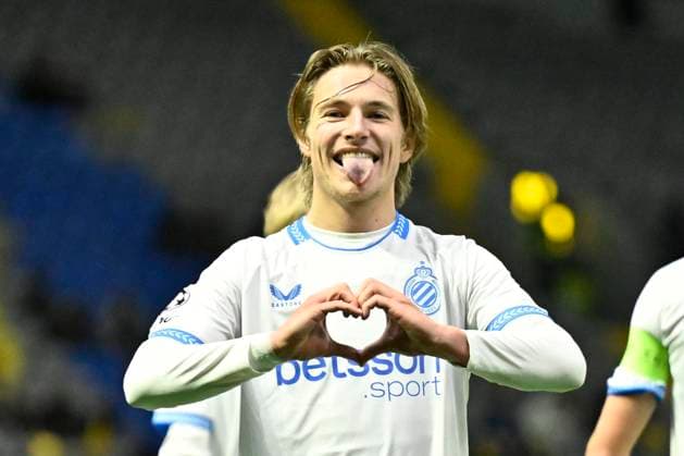 Kairat Almaty v Club Brugge - UEFA Champions League ASTANA, KAZACHSTAN - JANUARY 20 : Vermant Romeo forward of Club Brugge celebrates scoring a goal during the UEFA Champions League 2025 26 League Phase MD7 match between Kairat Almaty and Club Brugge on January 20, 2026 in Astana, Kazachstan, 20 01 2026 Astana Kazachstan  Copyright: xJanxDexMeuleneirx