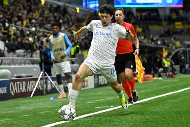 Kairat Almaty v Club Brugge - UEFA Champions League ASTANA, KAZACHSTAN - JANUARY 20 : Sabbe Kyriani defender of Club Brugge during the UEFA Champions League 2025 26 League Phase MD7 match between Kairat Almaty and Club Brugge on January 20, 2026 in Astana, Kazachstan, 20 01 2026 Astana Kazachstan  Copyright: xJanxDexMeuleneirx