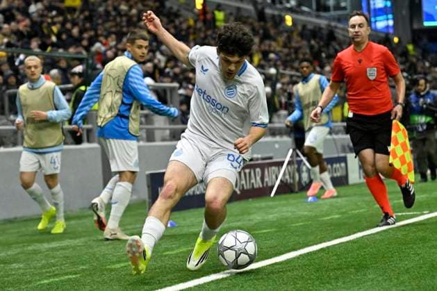 Kairat Almaty v Club Brugge - UEFA Champions League ASTANA, KAZACHSTAN - JANUARY 20 : Sabbe Kyriani defender of Club Brugge during the UEFA Champions League 2025 26 League Phase MD7 match between Kairat Almaty and Club Brugge on January 20, 2026 in Astana, Kazachstan, 20 01 2026 Astana Kazachstan  Copyright: xJanxDexMeuleneirx