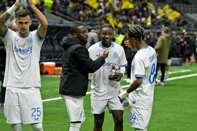 Kairat Almaty v Club Brugge - UEFA Champions League ASTANA, KAZACHSTAN - JANUARY 20 : Diakhon Mamadou forward of Club Brugge , Campbell Shandre forward of Club Brugge during the UEFA Champions League 2025 26 League Phase MD7 match between Kairat Almaty and Club Brugge on January 20, 2026 in Astana, Kazachstan, 20 01 2026 Astana Kazachstan  Copyright: xJanxDexMeuleneirx