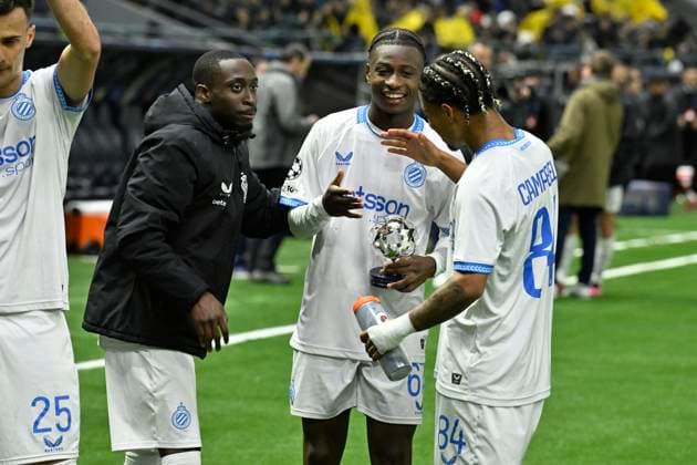 Kairat Almaty v Club Brugge - UEFA Champions League ASTANA, KAZACHSTAN - JANUARY 20 : Diakhon Mamadou forward of Club Brugge , Campbell Shandre forward of Club Brugge during the UEFA Champions League 2025 26 League Phase MD7 match between Kairat Almaty and Club Brugge on January 20, 2026 in Astana, Kazachstan, 20 01 2026 Astana Kazachstan  Copyright: xJanxDexMeuleneirx