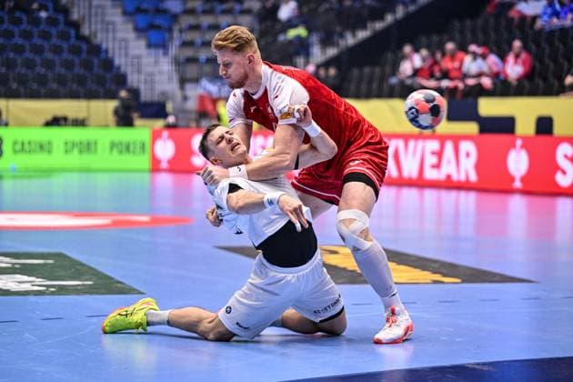 ALTRO - Pallamano - Men s EHF Euro 2026 - Poland vs Italy Simone Mengon of Italy during Men s EHF Euro 2026 - Poland vs Italy, Handball match in Kristianstad, Sweden, January 20 2026 Kristianstad Sweden  Copyright: xIPAxSport ABACAx
