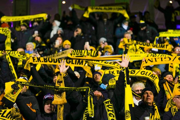 Football, Champions League 2025 2026 Bodo Glimt Manchester City Bodo 20260120 Bodo Glimt supporter in the Champions League football match between Bodo Glimt and Manchester City at Aspmyra stadium Photo Fredrik Varfjell NTB Bodo Norway EDITORIAL USE ONLY RESTRICTED USE FOR BETTING COMPANIES  Copyright: xFredrikxVarfjellx xNTBx
