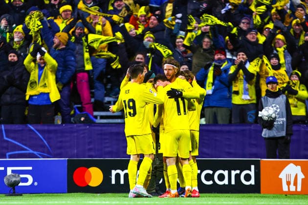 Football, Champions League 2025 2026 Bodo Glimt Manchester City Bodo 20260120 Bodo Glimts Kasper Hogh scores in the Champions League football match between Bodo Glimt and Manchester City at Aspmyra Stadium Photo Mats Torbergsen NTB Bodo Norway EDITORIAL USE ONLY RESTRICTED USE FOR BETTING COMPANIES  Copyright: xMatsxTorbergsenx xNTBx