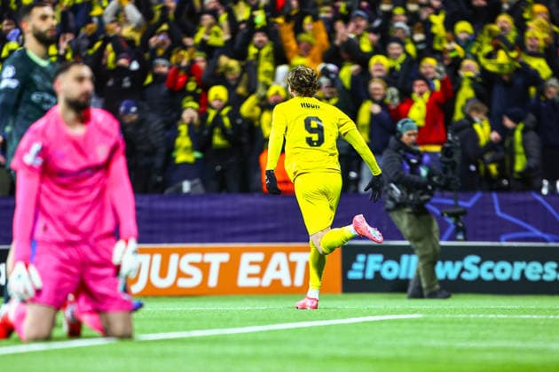Football, Champions League 2025 2026 Bodo Glimt Manchester City Bodo 20260120 Bodo Glimts Kasper Hogh scores in the Champions League football match between Bodo Glimt and Manchester City at Aspmyra Stadium Photo Mats Torbergsen NTB Bodo Norway EDITORIAL USE ONLY RESTRICTED USE FOR BETTING COMPANIES  Copyright: xMatsxTorbergsenx xNTBx