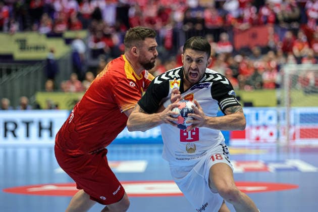 18 Kuzmanovski, Filip in action during the match between NORTH MACEDONIA VS ROMANIA, valid for Men s EHF EURO 2026 at Jyske Bank Boxen in Herning on 20 January 2026. Herning Jyske Bank Boxen Herning Denmark Copyright: xIMAGOx xPRIMExSPORTSxIMAGESx xANGELOxMOREIRAx