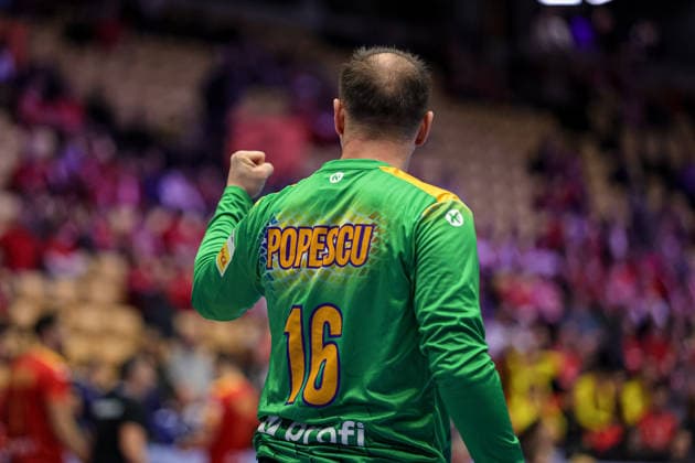 16Popescu, Mihai in action during the match between NORTH MACEDONIA VS ROMANIA, valid for Men s EHF EURO 2026 at Jyske Bank Boxen in Herning on 20 January 2026. Copyright: xx
