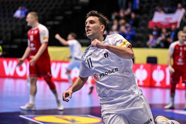 Nicolo D Antino of Italy during Men s EHF Euro 2026 - Poland vs Italy, Handball match in Kristianstad, Sweden, January 20 2026  Copyright: xLuigixCanu IPAxSportx xipa-agency.netx xx IPA_70334053 IPA_Agency_IPA70334053