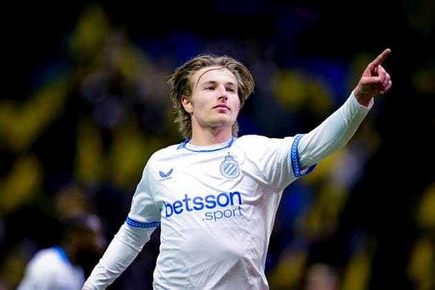 Kairat Almaty v Club Brugge - UEFA Champions League ASTANA, KAZACHSTAN - JANUARY 20 : Vermant Romeo forward of Club Brugge celebrates after scoring during the UEFA Champions League 2025 26 League Phase MD7 match between Kairat Almaty and Club Brugge on January 20, 2026 in Astana, Kazachstan, 20 01 2026 Astana Kazachstan  Copyright: xJanxDexMeuleneirx