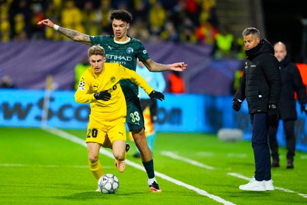 Football, Champions League 2025 2026 Bodo Glimt Manchester City Bodo 20260120 The Champions League football match between Bodo Glimt and Manchester City at Aspmyra Stadium Photo Fredrik Varfjell NTB Bodo Norway EDITORIAL USE ONLY RESTRICTED USE FOR BETTING COMPANIES  Copyright: xFredrikxVarfjellx xNTBx