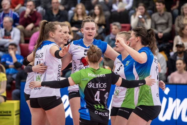 Marika Loker Skurios Volleys Borken, 05 , middle and team GER, Allianz MTV Stuttgart Skurios Volleys Borken, Volleyball Bundesliga, VBL, season 2025 2026, 20 01 2026 GER, Allianz MTV Stuttgart Skurios Volleys Borken, Volleyball Bundesliga, VBL, season 2025 2026, 20 01 2026 Stuttgart Copyright: xSandyxDinkelackerx EP_SDR