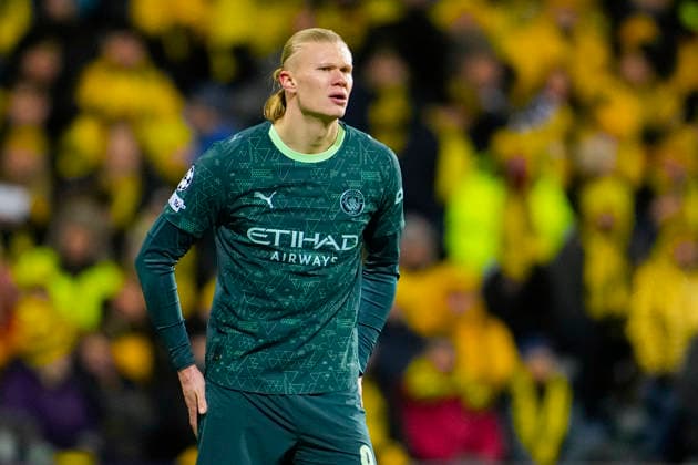 Football, Champions League 2025 2026 Bodo Glimt Manchester City Bodo 20260120 Manchester City s Erling Braut Haaland in the Champions League football match between Bodo Glimt and Manchester City at Aspmyra Stadium Photo Fredrik Varfjell NTB Bodo Norway EDITORIAL USE ONLY RESTRICTED USE FOR BETTING COMPANIES  Copyright: xFredrikxVarfjellx xNTBx