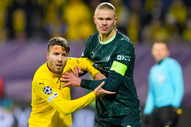 Football, Champions League 2025 2026 Bodo Glimt Manchester City Bodo 20260120 Bodo Glimt s Fredrik Bjorkan left and Manchester City s Erling Braut Haaland in the Champions League football match between Bodo Glimt and Manchester City at Aspmyra Stadium Photo Fredrik Varfjell NTB Bodo Norway EDITORIAL USE ONLY RESTRICTED USE FOR BETTING COMPANIES  Copyright: xFredrikxVarfjellx xNTBx