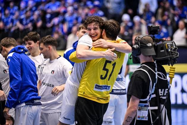 Giacomo Jack Savini of Italy, Pau Panitti of Italy during Men s EHF Euro 2026 - Poland vs Italy, Handball match in Kristianstad, Sweden, January 20 2026  Copyright: xLuigixCanu IPAxSportx xipa-agency.netx xx IPA_70338567 IPA_Agency_IPA70338567