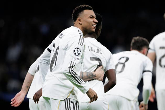UEFA champions league - Real Madrid vs AS Monaco MADRID, SPAIN - January 20:Kylian Mbappe of Real Madrid celebrates a goal during the UEFA champions league 2025 26 match between Real Madrid and AS Monaco at Santiago Bernabeu Stadium. (Photo by Guille Martinez f22photo) Madrid Santiago Bernabeu Stadium Spain Copyright: xGuillermoxMartinezx