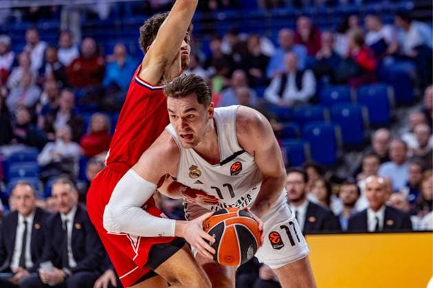 20th January 2026; Movistar Arena; Madrid, Spain; Turkish Airlines Euroleague Basketball; Spain, Real Madrid vs EA7 Emporio Armani Milan; Mario Hezonja (Real Madrid) Euroleague Basketball Real Madrid vs Olimpia Milano 900 Cordon Press  900 CordonxPress LOF - Euroleague Basketball Real Madrid vs Olimpia Milano