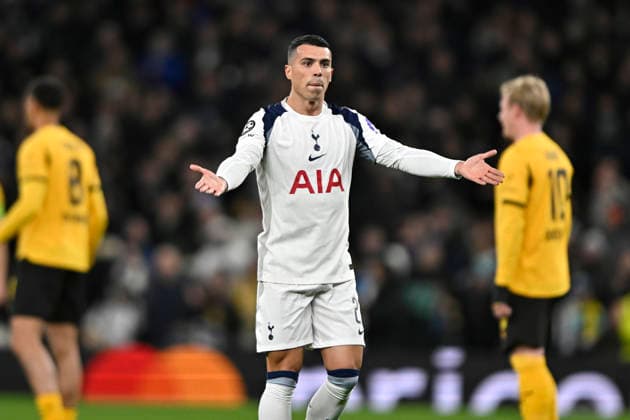 Spurs vs Borussia Dortmund Champions League Pedro Porro of Tottenham Hotspur during the UEFA Champions League match: Tottenham Hotspur vs Borussia Dortmund at the Tottenham Hotspur Stadium London. London Tottenham Hotspur Stadium UK Copyright: xMartinxDaltonx Spurs_vs_Dortmund_200126_MD_009