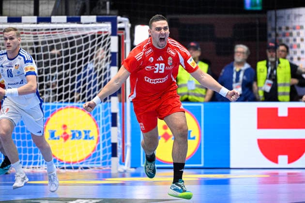 KRISTIANSTAD, SWEDEN 20260120 Hungary s Richard Bodo celebrates after scoring during the 2026 EHF European Men s Handball Championship the EHF Euro 2026 match between Hungary and Iceland at Kristianstad Arena, in Kristianstad, Sweden, on January 20, 2026 KRISTIANSTAD SWEDEN x50090x  Copyright: xJohanxNilsson TTx EHF EURO 2026 HUNGARY-ICELAND