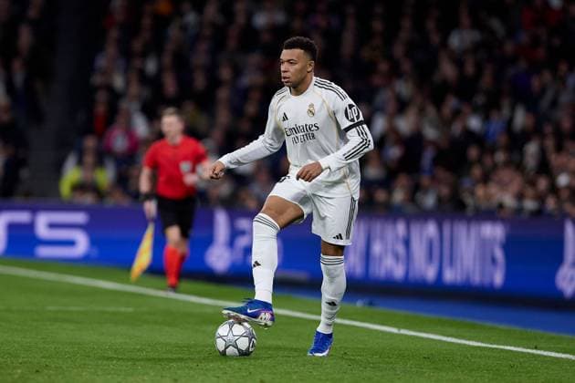 Kylian Mbappe of Real Madrid CF Real Madrid v AS Monaco, UEFA Champions League, Group Stage, Football, Estadio Bernabeu, Madrid, Spain - 20 Jan 2026Madrid Estadio Bernabeu Spain EDITORIAL USE ONLY No use with unauthorised audio, video, data, fixture lists, club league logos or live services. Online in-match use limited to 120 images, no video emulation. No use in betting, games or single club league player publications. Copyright: xRubenxAlbarran Shutterstockx 16374322h