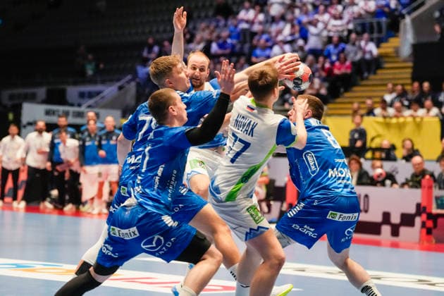 Men s European Handball Championship, Slovenia Faroe Islands Baerum 20260120 The European Championship match in men s handball between Slovenia and the Faroe Islands in Unity Arena in Fornebu Photo Erik Flaaris Johansen NTB Baerum Norway EDITORIAL USE ONLY RESTRICTED USE FOR BETTING COMPANIES  Copyright: xErikxFlaarisxJohansenx xNTBx