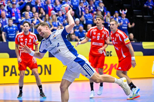 KRISTIANSTAD, SWEDEN 20260120 Iceland s OÃ°inn RikharÃ°sson in action during the 2026 EHF European Men s Handball Championship the EHF Euro 2026 match between Hungary and Iceland at Kristianstad Arena, in Kristianstad, Sweden, on January 20, 2026 KRISTIANSTAD SWEDEN x50090x  Copyright: xJohanxNilsson TTx EHF EURO 2026 HUNGARY-ICELAND