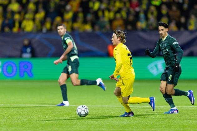 Patrick Berg (7 Bodo Glimt) controls the ball during the UEFA Champions League football match between Bodo Glimt and Manchester City at Aspmyra in Bodo, Norway. Copyright: xAnexFrosakerx xSPPx Sportspressphoto_SPR83640