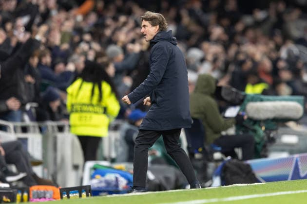 Tottenham Hotspur v Borussia Dortmund, UEFA Champions League, Group Stage, Football, Tottenham Hotspur Stadium, London, UK - 20 Jan 2026 Tottenham Hotspur Head Coach Thomas Frank celebrates after Dominic Solanke of Tottenham Hotspur scores the second goal of the game London Tottenham Hotspur Stadium Tottenham GBR, UK NEWSPAPERS OUT Copyright: xEllixBirchx