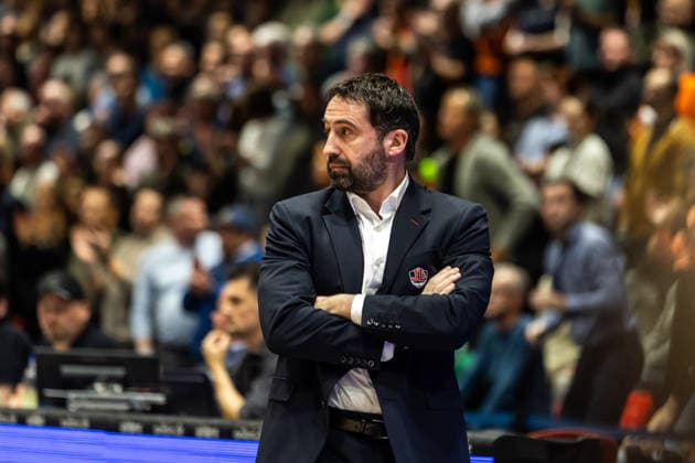 GER, BKT EuroCup, Season 2025 2026, Niners Chemnitz Cosea JL Bourg en Bresse 20 01 2026, Fair, Chemnitz, GER, BKT EuroCup, Season 2025 2026, Niners Chemnitz Cosea JL Bourg en Bresse Frederic Fauthoux Head Coach Cosea JL Bourg en Bresse Photo Alexander Trienitz Chemnitz Fair Saxony Germany