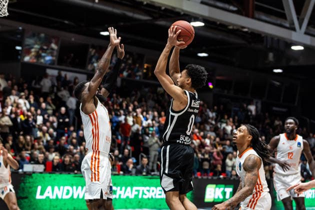GER, BKT EuroCup, Season 2025 2026, Niners Chemnitz Cosea JL Bourg en Bresse 20 01 2026, Fair, Chemnitz, GER, BKT EuroCup, Season 2025 2026, Niners Chemnitz Cosea JL Bourg en Bresse Darius Mcghee Cosea JL Bourg en Bresse 0 Photo Alexander Trienitz Chemnitz Fair Saxony Germany