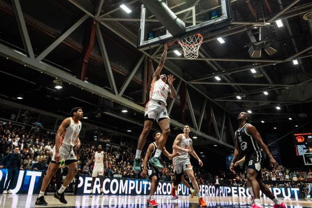 GER, BKT EuroCup, season 2025 2026, Niners Chemnitz Cosea JL Bourg en Bresse 20 01 2026, Messe, Chemnitz, GER, BKT EuroCup, season 2025 2026, Niners Chemnitz Cosea JL Bourg en Bresse Nike Sibande Niners Chemnitz, 2 Foto Alexander Trienitz Chemnitz Messe Sachsen Germany