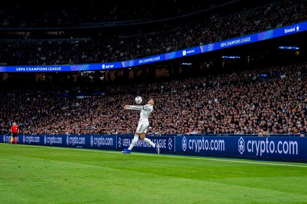 Real Madrid C.F. v AS Monaco - UEFA Champions League 2025 26 League Phase MD7 Kylian Mbappe of Real Madrid controls the ball during the UEFA Champions League 2025 26 League Phase MD7 match between Real Madrid C.F. and AS Monaco at Estadio Santiago Bernabeu on January 20, 2026 in Madrid, Spain. Madrid Estadio Santiago Bernabeu Spain Copyright: xEurasiaxSportxImagesx AGardin_20260120_Foot_Champ_ReaMad_Mon_0771