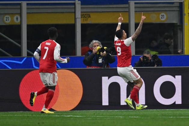 Gabriel Jesus of Arsenal F.C. celebrates after scoring the goal of 0-1 during the UEFA Champions League phase day 7 football match between F.C. Inter and Arsenal F.C. at the San Siro Stadium on January 20, 2026 in Milan, Italy.  Copyright: xDomenicoxCippitelli IPAxSportx xipa-agency.netx xx IPA_70340955 IPA_Agency_IPA70340955