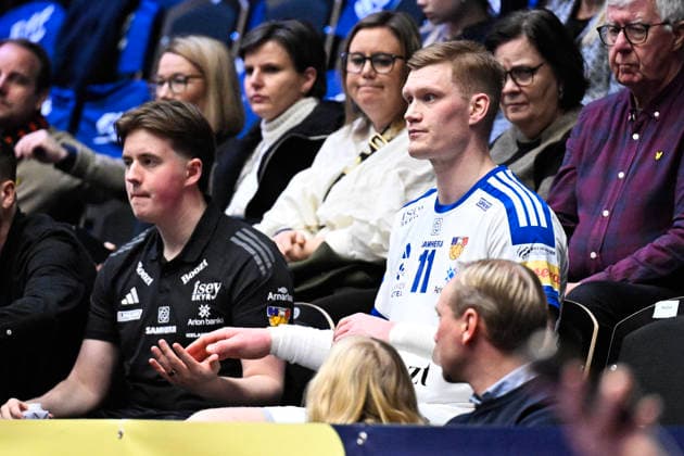 Iceland s Ãmir Örn Gislason sits in the audience after receiving a red card during the 2026 EHF European Men s Handball Championship the EHF Euro 2026 match between Hungary and Iceland at Kristianstad Arena, in Kristianstad, Sweden, on January 20, 2026 KRISTIANSTAD SWEDEN x50090x  Copyright: xJohanxNilsson TTx EHF EURO 2026 HUNGARY-ICELAND